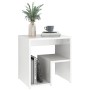 Mesita de noche madera contrachapada blanco brillo 40x30x40 cm