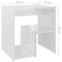 Mesita de noche madera contrachapada blanco brillo 40x30x40 cm