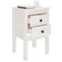 Mesitas de noche 2 uds madera maciza pino blanco 40x35x61,5 cm
