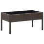 Mesa de jardín ratán sintético marrón 75x40x37 cm
