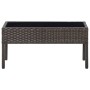 Mesa de jardín ratán sintético marrón 75x40x37 cm