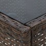Mesa de jardín ratán sintético marrón 75x40x37 cm