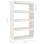 Estantería/divisor espacios madera pino blanco 80x35x135 cm