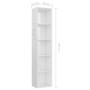 Estantería madera contrachapada blanco brillante 40x30x189 cm