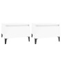 Mesas auxiliares 2 uds contrachapada blanco brillo 50x46x35 cm