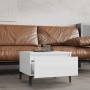 Mesas auxiliares 2 uds contrachapada blanco brillo 50x46x35 cm