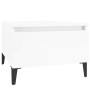 Mesas auxiliares 2 uds contrachapada blanco brillo 50x46x35 cm