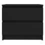 Mesita de noche madera contrachapada negro 50x39x43,5 cm