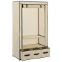 Armario de tela color crema 87x49x159 cm