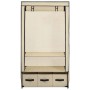 Armario de tela color crema 87x49x159 cm