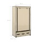 Armario de tela color crema 87x49x159 cm