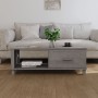 Mesa de centro HAMAR madera maciza pino gris claro 100x55x35 cm