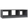 Mesa de centro de madera maciza de pino gris 110x50x34 cm