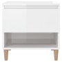 Mesitas de noche 2 uds contrachapada blanco brillo 50x46x50 cm