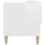 Mesitas de noche 2 uds contrachapada blanco brillo 50x46x50 cm