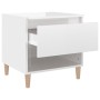 Mesitas de noche 2 uds contrachapada blanco brillo 50x46x50 cm
