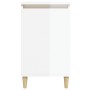 Mesitas de noche 2 uds madera blanco brillante 40x35x70 cm
