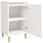 Mesitas de noche 2 uds madera blanco brillante 40x35x70 cm