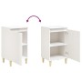 Mesitas de noche 2 uds madera blanco brillante 40x35x70 cm