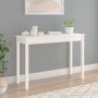 Mesa consola de madera maciza de pino blanco 110x40x75 cm