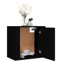 Mesitas de noche de pared 2 uds negro 50x30x47 cm