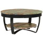 Mesa de centro madera maciza reciclada 65x32 cm