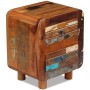 Mesita de noche de madera maciza reciclada 43x33x51 cm