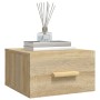 Mesitas de noche de pared 2 uds color roble Sonoma 35x35x20 cm