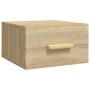Mesitas de noche de pared 2 uds color roble Sonoma 35x35x20 cm