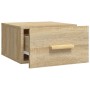 Mesitas de noche de pared 2 uds color roble Sonoma 35x35x20 cm