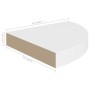 Estante flotante de esquina 2 uds MDF blanco 25x25x3,8 cm