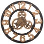 Reloj de pared de metal dorado y negro 58 cm