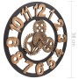 Reloj de pared de metal dorado y negro 58 cm