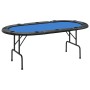 Mesa de póquer plegable para 10 jugadores azul 206x106x75 cm