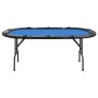 Mesa de póquer plegable para 10 jugadores azul 206x106x75 cm