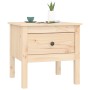 Mesa auxiliar 2 unidades de madera maciza de pino 50x50x49 cm