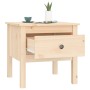 Mesa auxiliar 2 unidades de madera maciza de pino 50x50x49 cm