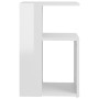 Mesa auxiliar madera contrachapada blanco brillante 36x30x56 cm