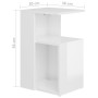 Mesa auxiliar madera contrachapada blanco brillante 36x30x56 cm