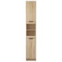Armario de baño madera ingeniería roble Sonoma 32x34x188,5 cm