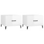 Mesa de centro patas de metal 2 uds blanco brillo 50x50x40 cm