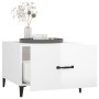 Mesa de centro patas de metal 2 uds blanco brillo 50x50x40 cm