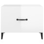Mesa de centro patas de metal 2 uds blanco brillo 50x50x40 cm