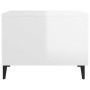 Mesa de centro patas de metal 2 uds blanco brillo 50x50x40 cm