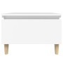 Mesa auxiliar de madera contrachapada blanco 50x46x35 cm