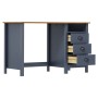 Escritorio Hill con 3 cajones madera de pino gris 120x50x74 cm