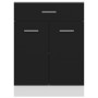 Armario inferior cajón cocina madera ingeniería negro 60x46x81,5cm