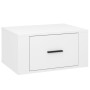 Mesita de noche de pared blanco brillante 50x36x25 cm