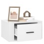 Mesita de noche de pared blanco brillante 50x36x25 cm