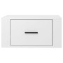 Mesita de noche de pared blanco brillante 50x36x25 cm